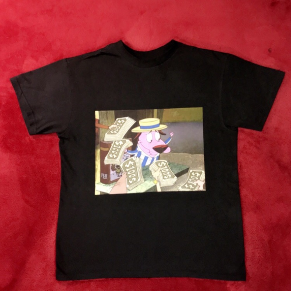 Black T-Shirt W/Courage the Cowardly Dog